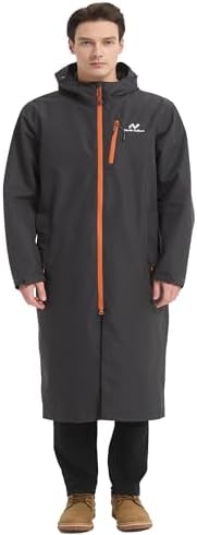NORDIC OUTLAND Rain Jacket Men,Waterproof Breathable Long Raincoat with Hood Mesh Lining,Windbreaker for outdoor activities by NordicOutland