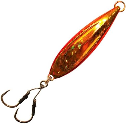 Calissa Offshore Tackle Fast Fall Jig 80g 150g 250g 300LBS Assist Hooks 3/0 Butterfly - Vertical Speed Lure Slow Pitch Flat - Glow Color Painted on Both Sides - Image 3