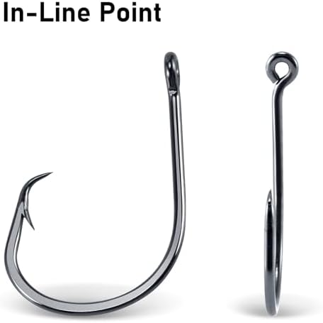 Dr.Fish 50 Pack in-line Circle Hooks Straight Shank Octopus Hooks - Image 6