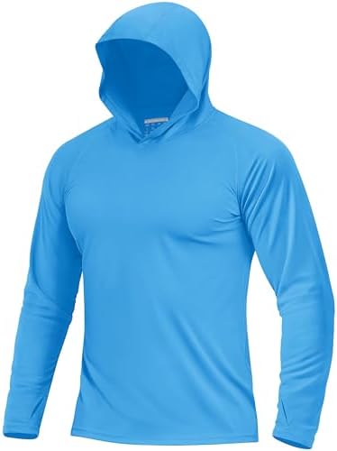 Boladeci Men's UPF 50+ Sun Protection Lightweight Hoodie Shirts Long Sleeve Fishing Shirt SPF UV Hiking Swim by Boladeci
