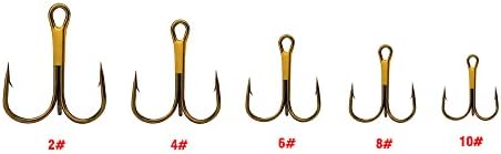 AMHDV 100pcs Treble Hooks Sharp Triple Hook for Freshwater Saltwater - Image 3