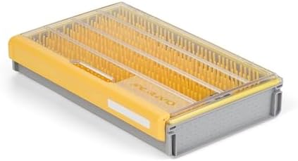 Plano EDGE Flex Crankbait 3700 Premium Utility Box, Gray and Yellow with Clear Lid, Waterproof Tackle Box Storage for Small Crankbaits, Buzzbaits and Swimbaits by PLANO%C2%AEOutdoors