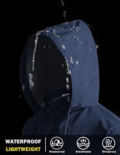 COOFANDY Men's Light Rain Jacket Packable Waterproof Raincoat Windbreaker - Image 3