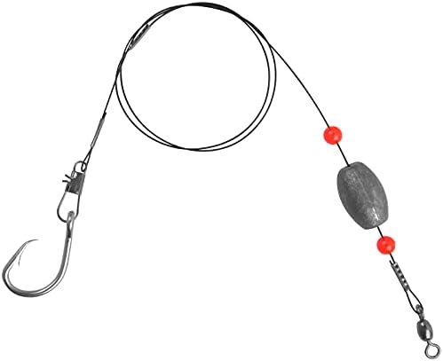 Saltwater Grouper Rigs Carolina & Bottom Surf Fishing Rigs with Egg Sinkers, Circle Hooks for Catfish Redfish Grouper Halibut Striper by JSHANMEI