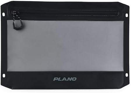 Plano StowAll Waterproof Zip Pouch, Large, Charcoal, IPX7 Rated Dry Storage with Clear Window, Expandable Base, and Carabiner Loops by PLANO%C2%AEOutdoors