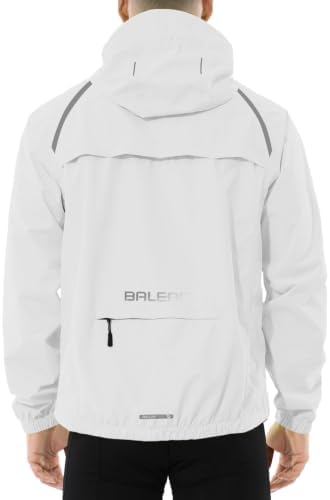 baleaf Men's Rain Jacket Waterproof Hood Lightweight Reflective Packable by baleaf