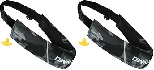 Owntop Manual Inflatable Belt Pack, Adults Swim Jacket with Blowpipe & Whistle, 24g CO2 Cylinder Included, Low Profile for Kayaking, Fishing, Paddle Sports by Owntop
