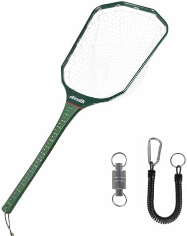 Aventik Fly Floating Fishing Net Carbon Fiber Landing Trout Net Light Weight Clear Rubber Ghost Net Catch & Release by AVENTIK