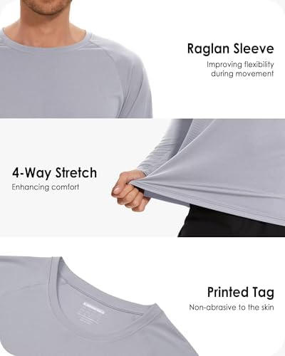 Boladeci Men's UPF 50+ Sun Protection UV SPF Shirts Long Sleeve Lightweight Quick Dry Swim T-Shirts Rash Guard - Image 5