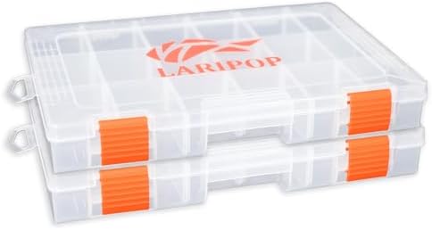 LARIPOP 2-Pack 3600 Fishing Tackle Boxes, Clear Plastic Storage Trays with Adjustable Dividers, Organizer for Lures, Hooks, Sinkers, Jigs & Fishing Accessories - Image 2