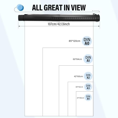 DEWEL Adjustable A0 Poster Tube 24.5"-42", Blueprint Tube with Strap - Image 5