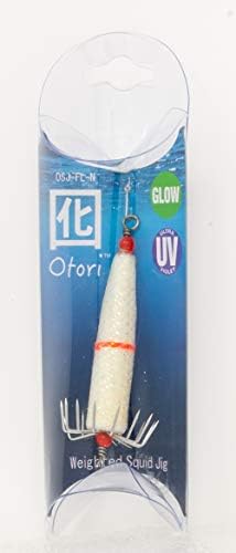 Otori Squid Jig, Weighted, 1 Pack, 1 oz, 1-1/8" Diameter Hook, Glow in the Dark by BeauMac