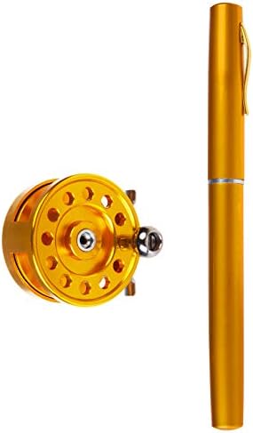 Saim Fishing Rod 36In(3Ft) Mini Portable Pocket Aluminum Alloy Fish Rod Pen - Great Gift for Father Husband Man Son - Image 2