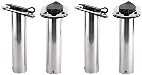 YaeMarine 4Pcs Stainless Steel Rod Holders with Rubber Cap, Liner, Gasket - Image 2