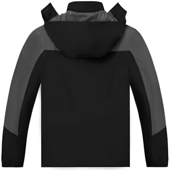 TEZO Mens Rain Jacket Waterproof with Hooded Hiking Coat Lightweight Windbreaker - Image 4
