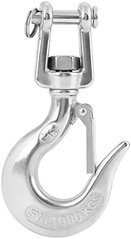 Safety Hook, 304 Stainless Steel Swivel Lifting Hook Steel Eye Hook with Rigging Accessory (1000kg) by Hilitand