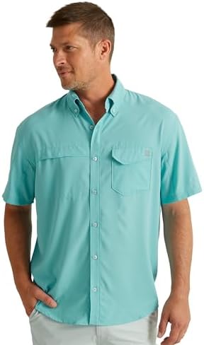 HUK Men's Tide Point Kc Scott Original Artwork Short Sleeve Shirt, Fishing Button Down by HUK