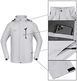 TEZO Mens Rain Jacket Waterproof with Hooded Hiking Coat Lightweight Windbreaker - Image 5