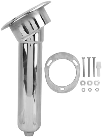 Heavy Duty Stainless Steel Deluxe Rod Holders, 2 in 1 Flush Mount Fishing Rod Pole Holders, 0 15 30 Degree Boat Fishing Rod Cup Holder 280mm Round Top Cup Holder for Yacht Ship - Image 6