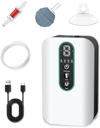 Pawfly USB Rechargeable Bait Aerator for Fishing, Portable Oxygen Pump for 5 to 100 Gallon Buckets, Livewells and Minnow Tanks by Pawfly