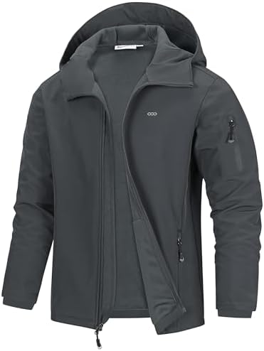 33,000ft Men's Hooded Fleece Lined Rain Shell Jacket Waterproof Lightweight by 33000ft