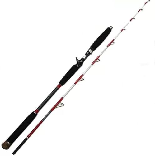 Saltwater Offshore Boat & Surf Casting Spinning Rod|2PCS|Heavy Power Fast-Medium|Action 3.5-10.6oz|Carbon Travel Surf Rod|Tuna, Grouper, Striper, Jigging|5.3'|EVA Handle by GTOFYUFishingOfficialClub