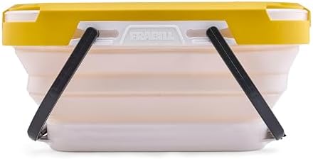 Collapsible Bait Bucket with Aerator-White/Yel - Image 3