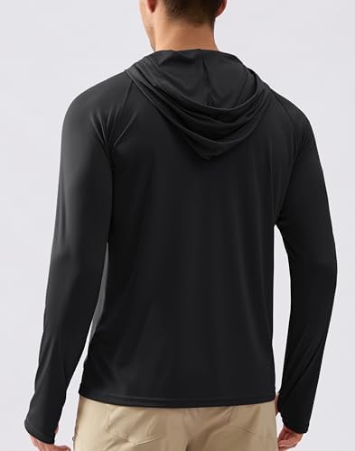 Pudolla Men's Sun Protection Hoodie Shirts UPF 50+ Fishing Hiking Shirt - Image 2