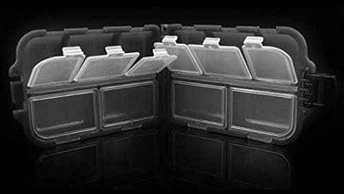 2x Small Hard Fishing Tackle Box Portable Case Hooks Lure Baits Storage Box Containers For Storing Swivels Jigs Hooks Sinker,10 Compartments (Black) - Image 4