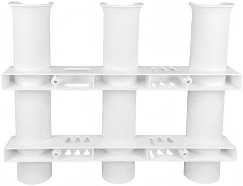 HiUmi Wall Mounted Fishing Rod Holders Tubes Links Fishing Rod Holder Rack Rests (3-Pole-White) - Image 5