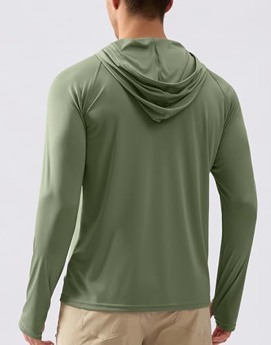 Pudolla Men's Sun Protection Hoodie Shirts UPF 50+ Fishing Hiking Shirt - Image 2