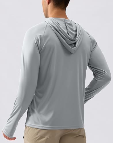 Pudolla Men's Sun Protection Hoodie Shirts UPF 50+ Fishing Hiking Shirt - Image 2
