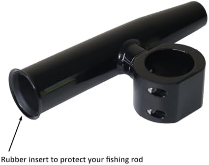 2 PCS T-Top Rod Holder Single Aluminum clamp on fit 1.5",1.875",2" inch Horizontal or Vertical Fishing Boat Tower/Leaning Post/Rail - Image 3