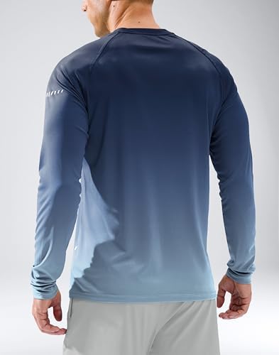 Men's Sun Protection Swim Long Sleeve UPF 50+ Rash Guard Lightweight Shirts - Image 2
