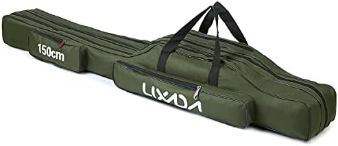 Lixada Fishing Rod Case - 3 Layers Oxford Bag, Portable Folding Carrier for Rods and Reels, Tackle Storage Travel Bag, 90cm/120cm/150cm Optional by WelconetoLixada