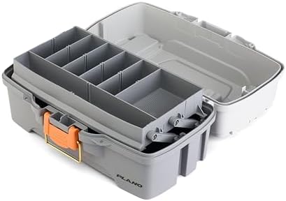 Plano One-Tray Tackle Box, Light Grey/Dark Grey, Rust-Proof Brass Latch, Top-Access Tray with Deep Storage, Made in the USA, Portable Fishing Gear Storage Organizer - Image 4