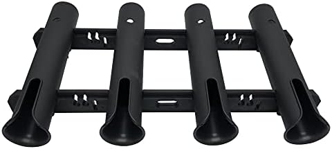 HiUmi Wall Mounted Fishing Rod Holders Tubes Links Fishing Rod Holder Rack Rests (4-Pole-Black) - Image 2