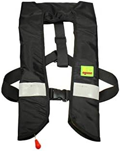 Top Safety Adult Life Jacket with Whistle - Manual Version Inflatable Lifejacket Life Vest Preserver PFD for Boating Fishing Sailing Kayaking Surfing Paddling Swimming - Adjustable Life Saving Vest by SafeMax