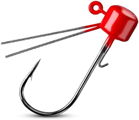 Dr.Fish 10 Pack Ned Rig Jig Heads, Weedless Mushroom Jig Heads Bass Fishing Hooks for Soft Lures Swimbaits Worms Freshwater by DrFish