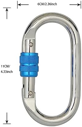 Heavy Duty Locking Climbing Carabiner Clip CE Rated 25 kN 5600 LB Rugged Terrain Approved Industrial Strength Twist Lock Carabiners Clips for Rigging, Ropes, Hammocks, Camping - Image 2