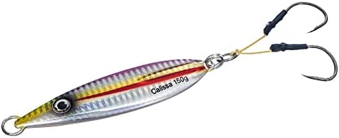 Calissa Offshore Tackle Fast Fall Jig 80g 150g 250g 300LBS Assist Hooks 3/0 Butterfly - Vertical Speed Lure Slow Pitch Flat - Glow Color Painted on Both Sides - Image 3