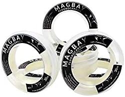 MagBay Lures 100% Pure Fluorocarbon Leader Line - Saltwater & Freshwater Invisible Fluorocarbon Fishing Leader Line, Strong Performance 150, 130, 100, 80, 60 & 40 lbs 33 Yard by MagBayLures