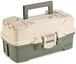 Plano One-Tray Tackle Box, Green/Tan, Rust-Proof Brass Latch, Top-Access Tray with Deep Storage, Made in the USA, Portable Fishing Gear Storage Organizer - Image 3
