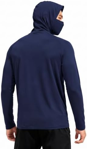 HovSiyla Mens Fishing Hoodie UV Sun Protection Shirts UPF Rash Guard Long Sleeve Shirts Hiking Performance Mesh Face Mask Top - Image 2