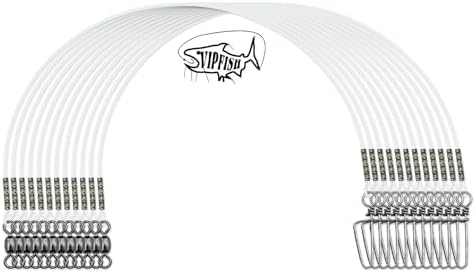 Fishing Fluorocarbon Leader with Crane Swivel and Snaps - Heavy Duty 20-80lb Fluorocarbon Leader Connects Lures, Bait, or Hooks for Saltwater & Freshwater Fishing by VipfishFishing