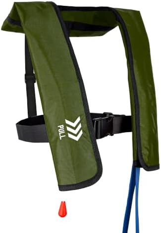 Automatic Inflatable Life Jacket,Preserver PFD for Adults,Life Vest for Adult,Supports Weight up to 330 pounds by NAUTISHIELD