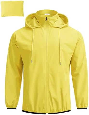 COOFANDY Men's Light Rain Jacket Packable Waterproof Raincoat Windbreaker by COOFANDY