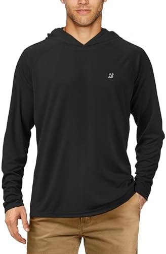 Roadbox Mens Fishing Sun Hoodie, Long Sleeve UPF 50+ UV Protection Shirts by Roadbox