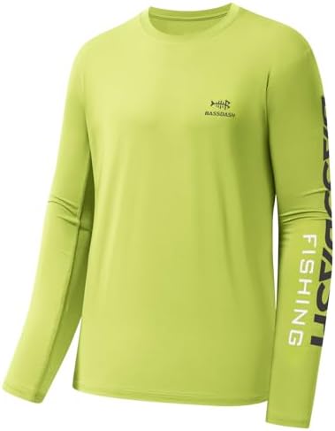 BASSDASH Fishing T Shirts for Men UV Sun Protection UPF 50+ Long Sleeve Tee T-Shirt by Bassdash