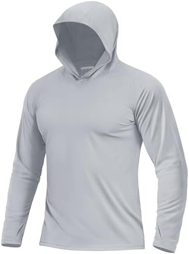 Boladeci Men's UPF 50+ Sun Protection Lightweight Hoodie Shirts Long Sleeve Fishing Shirt SPF UV Hiking Swim by Boladeci